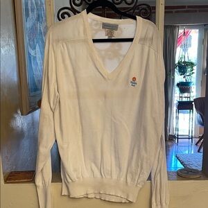 Threadtex Mike Honors Vintage Men's V-Neck White Sweater